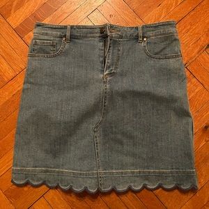 Draper James Scallop Denim Skirt With Tags